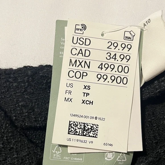 H&M Black Blouse with Silver Shoulder Buttons - Picture 10 of 10